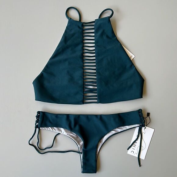 NWT Nirvanic JUNGLE BARIS TOP & UMIKA BOTTOM Swim Set Size S - Picture 1 of 11